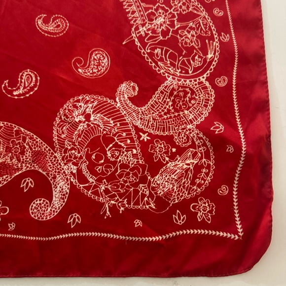 Zara Red Bandana Style Scarf - Picture 8 of 11